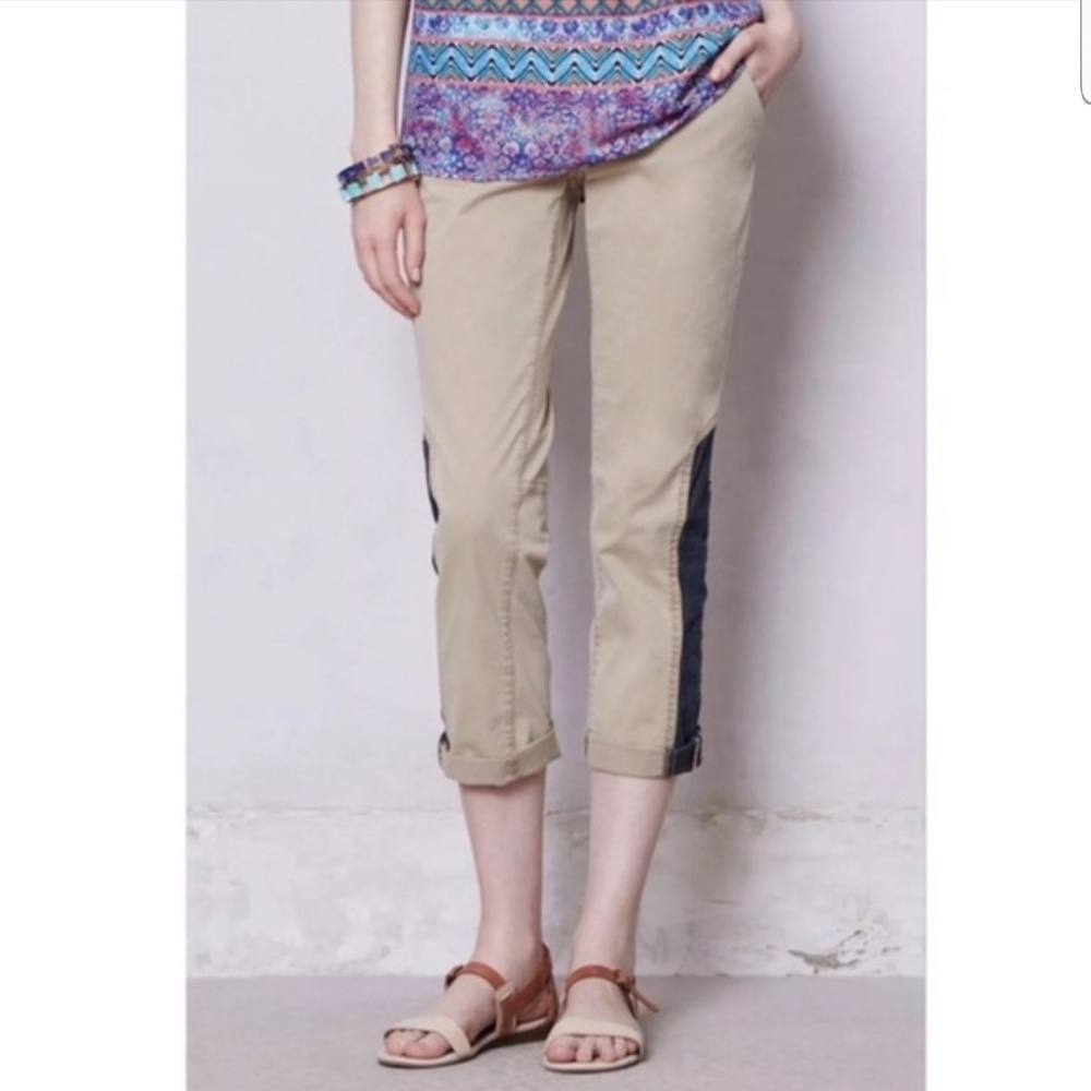 Anthropologie Pilcro Hyphen Сhino Khaki Crop 27
